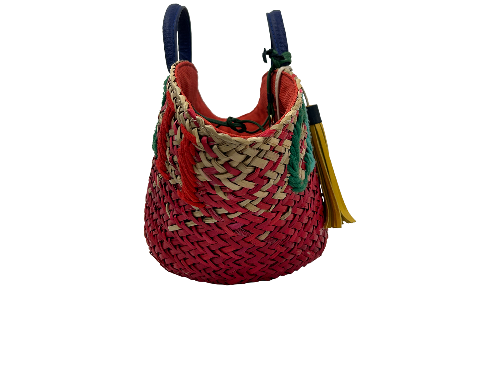 Capazo, 690&euro;, Bolso, Azul/Rojo, Planta - Mimbre, Vista lateral